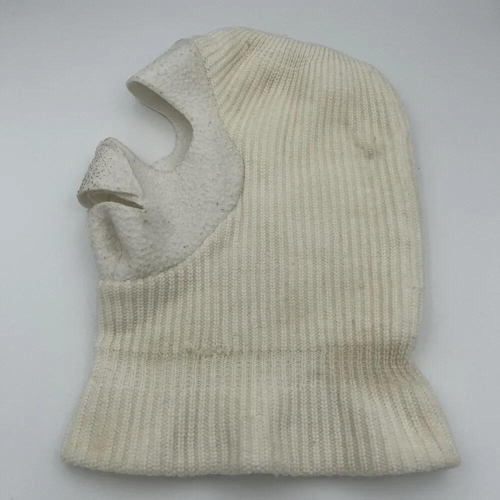 Vintage Cabela's Hunting Face Mask Balaclava Hat White Winter Camo Ski USA Made